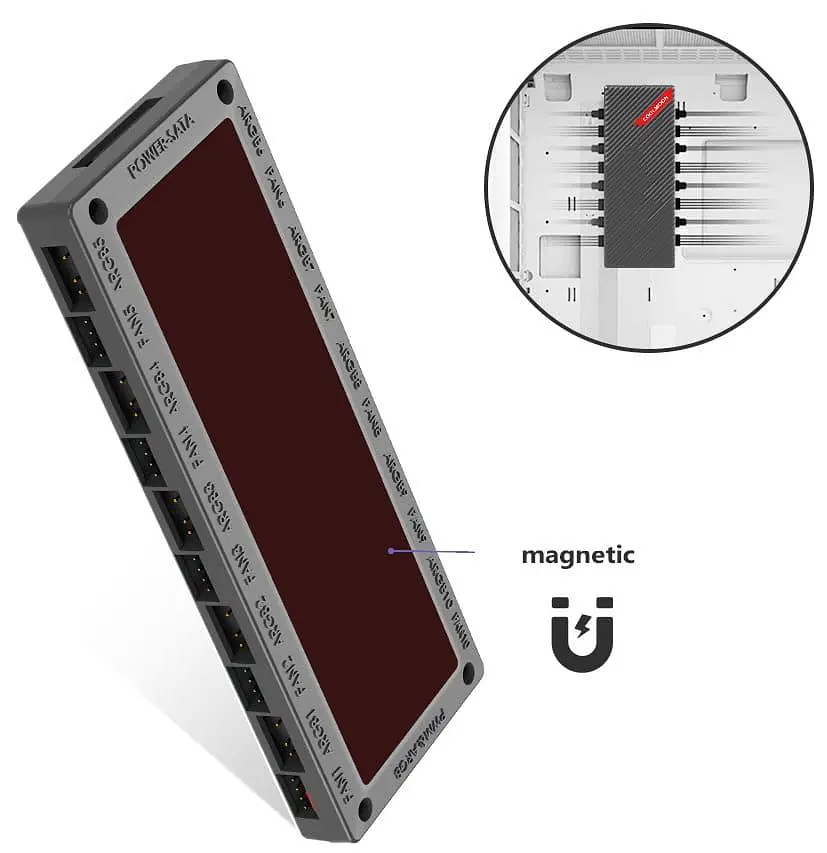 Розгалужувач живлення хаб Coolmoon ARGB/PWM AM10 BLACK (AM10 BLACK) - фото 3