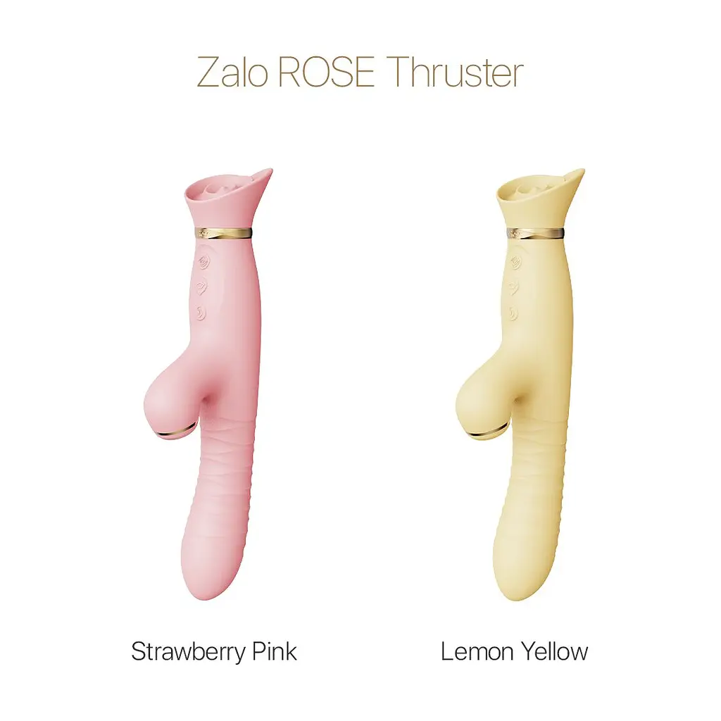 Пульсатор-вібратор із вакуумною стимуляцією клітора Zalo - ROSE Thruster Lemon Yellow - фото 8