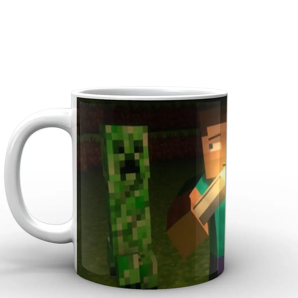 Кружка GeekLand Minecraft Майнкрафт фонарик MС.02.038 330 мл синяя - фото 3