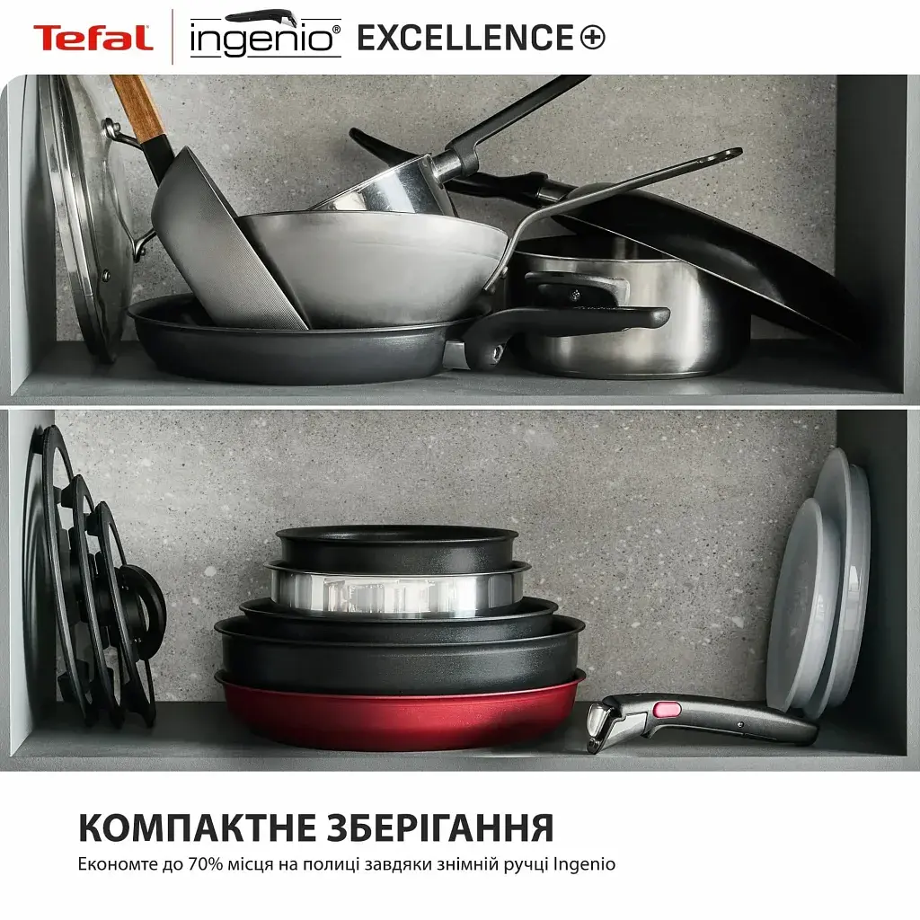 Набір посуду Tefal Ingenio Excellence+, 3 предмети, чорний (P0009553) - фото 5