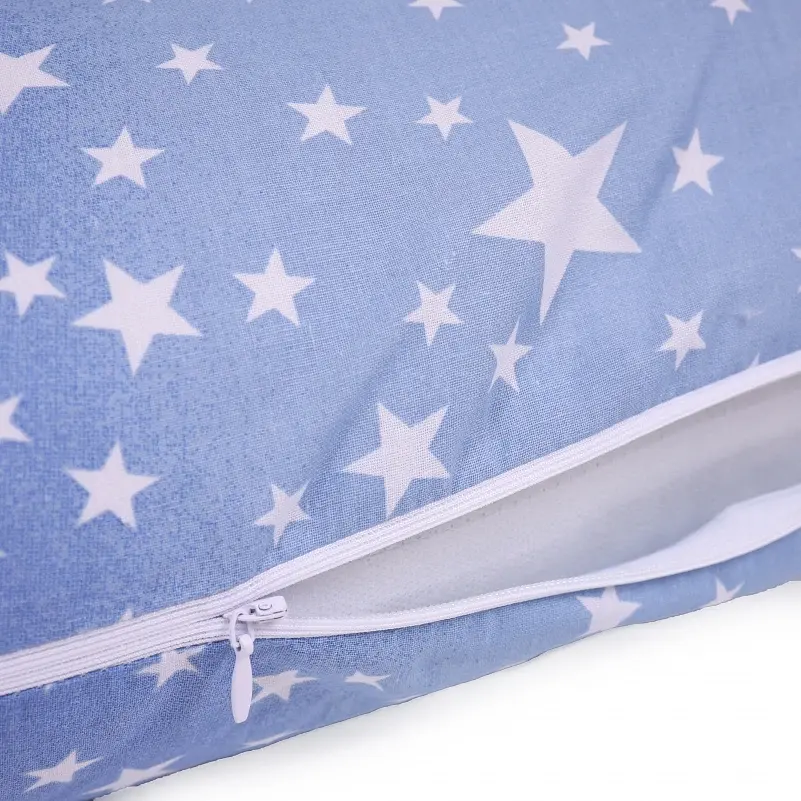 Подушка для беременных и отдыха MirSon Г-образная №5010 Color Line Milky Way 140х40х20 см голубая (2200010969610) - фото 3