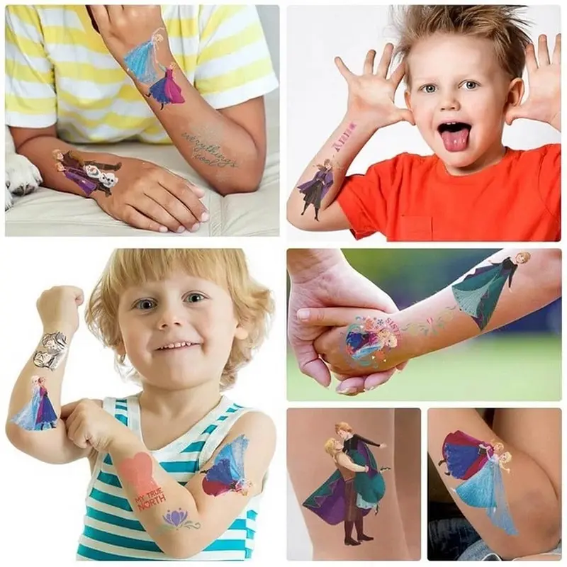 Набір тимчасових тату "Холодне серце" Fresh Tattoo frozen-tattoo-mini-set-1-10, 10 штук, розмір 12 х 7 см - фото 6
