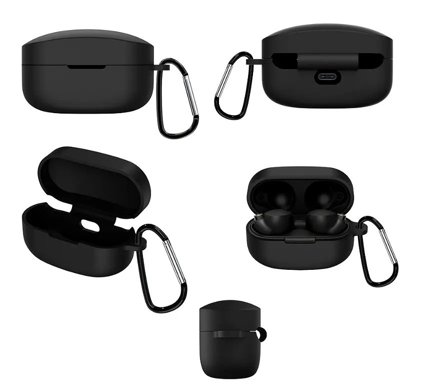 Чехол-накладка DK Silicone Candy Friendly с карабином для Sony WF-1000XM4 (black) - фото 6
