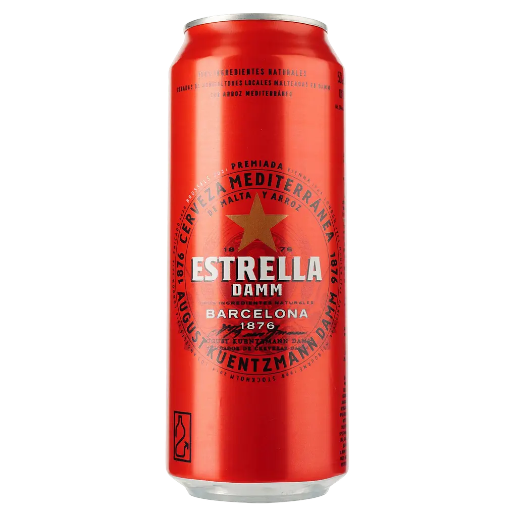 Упаковка пива Estrella Damm Barcelona світле 4.6% з/б 6 л (12 шт. х 0.5 л) - фото 2