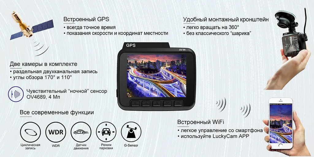 Автомобільний відеореєстратор AZDOME 4K Dash Cam GS63H - фото 9