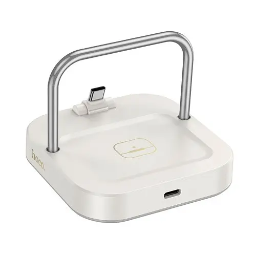 Беспроводной ЗП Magsafe HOCO CQ16B Astute 2-in-1 desktop charger молочно-белый - фото 3