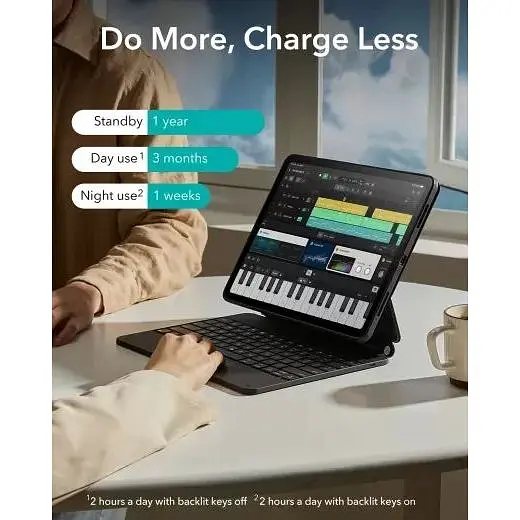 Чохол-клавіатура ESR Rebound Magnetic Keyboard Case 360 ​​US Layout-Black для iPad Pro 13" (2024) (6B0230101) - фото 8