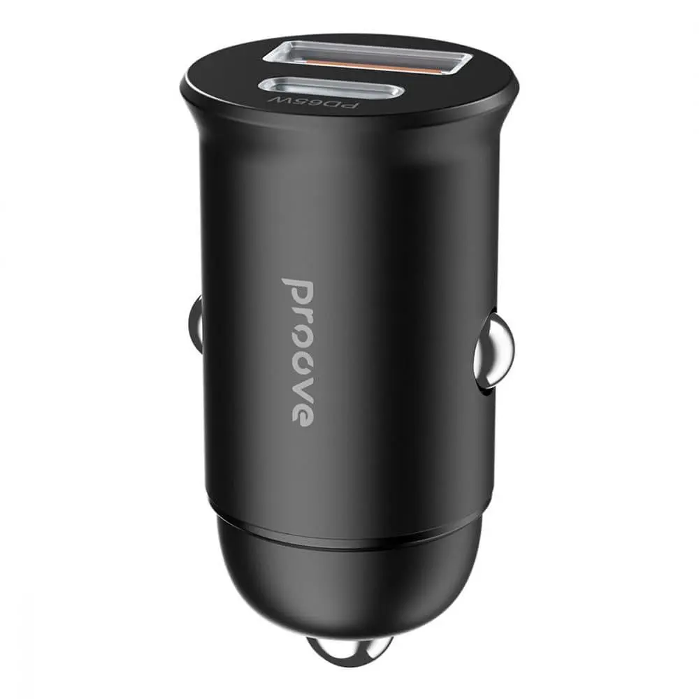 Автомобільний зарядний пристрій Proove Tiny Power Pro 65W (USB + Type-C) black (ACTP65110001) - фото 3