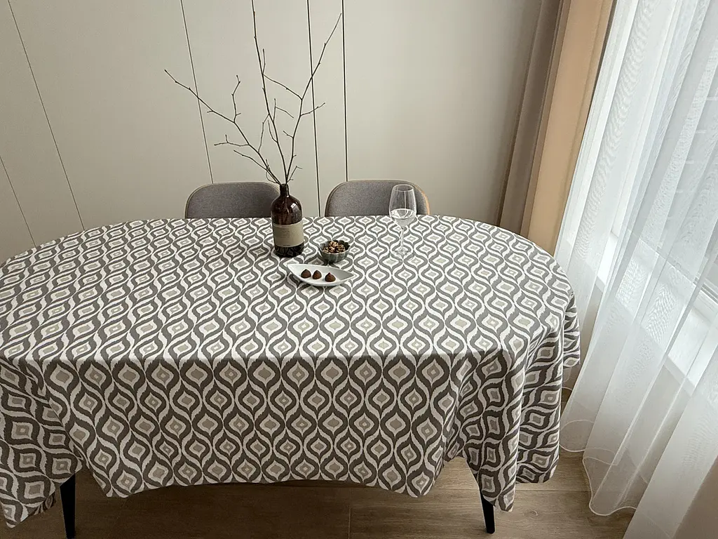Скатертина столова Ecotton DUCK 170х220 см водовідштовхувальна Абстракт сірий (27951/29) (24999) - фото 5