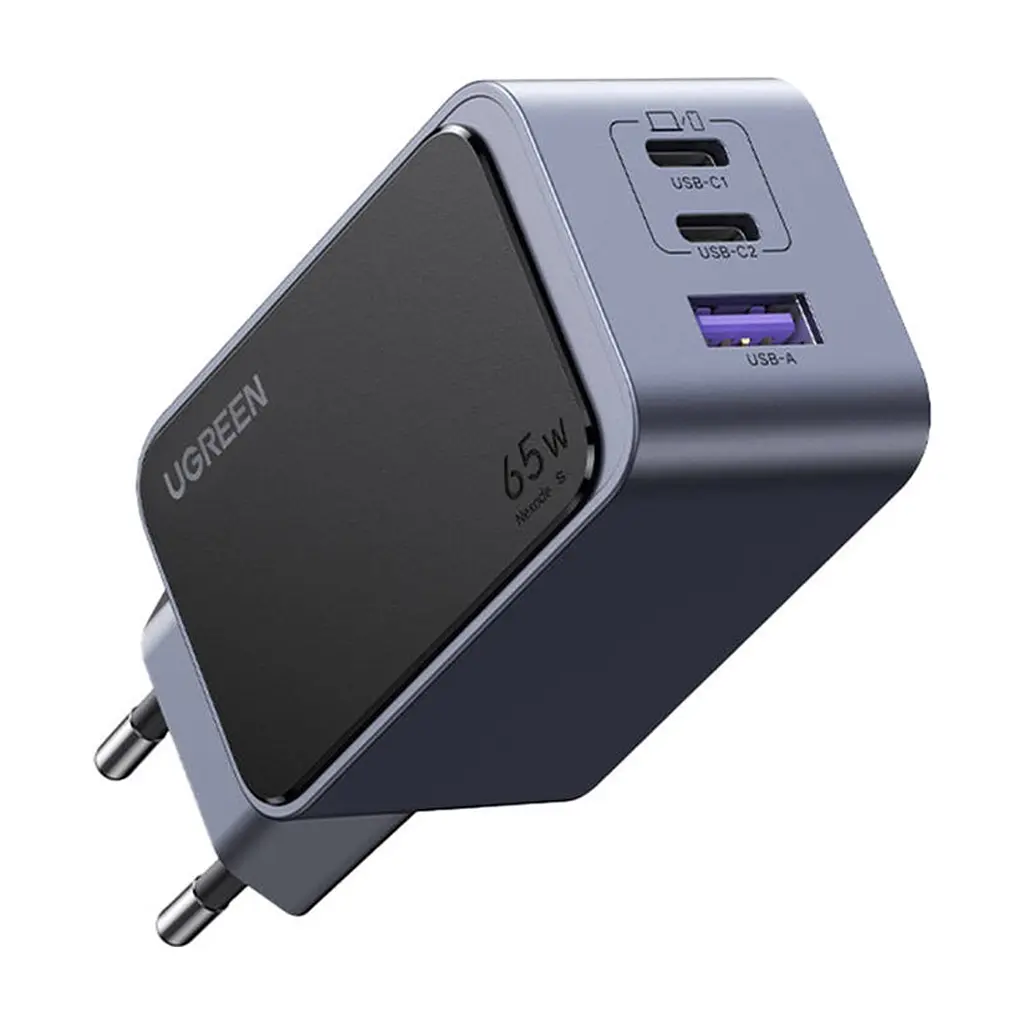 Зарядний пристрій Ugreen 3xUSB 65W (2xUSB-C+USB-A) Gan Nexode Fast Charger Grey X553 (35042) - фото 3