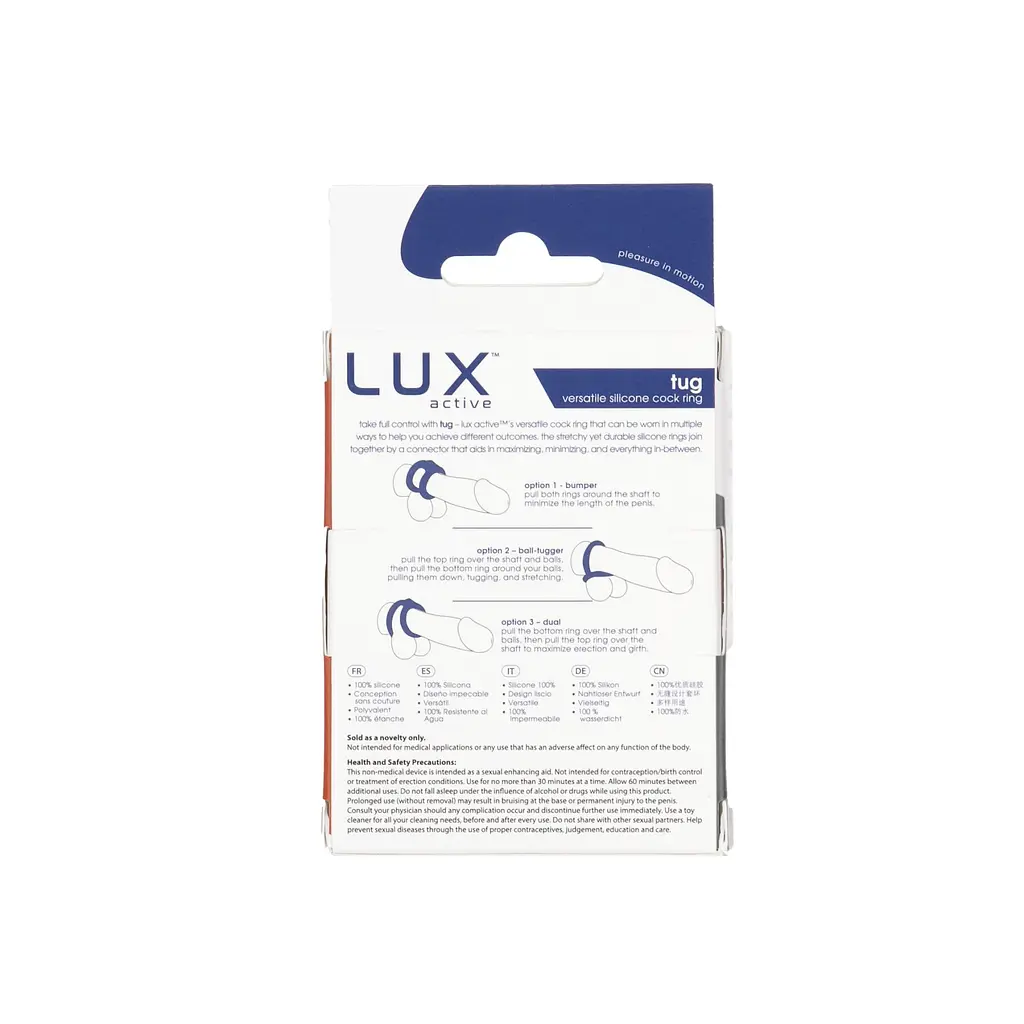 Подвійне ерекційне кільце Lux Active Tug Versatile Silicone Cock Ring, 5.8х2.8 см - фото 9
