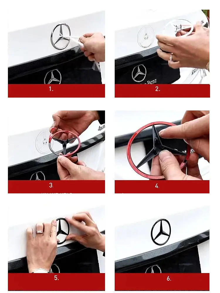Емблема задня Mercedes-Benz W117 хром 82 мм (на 3 направляючих+скотч) OEM A1178170016 - фото 4