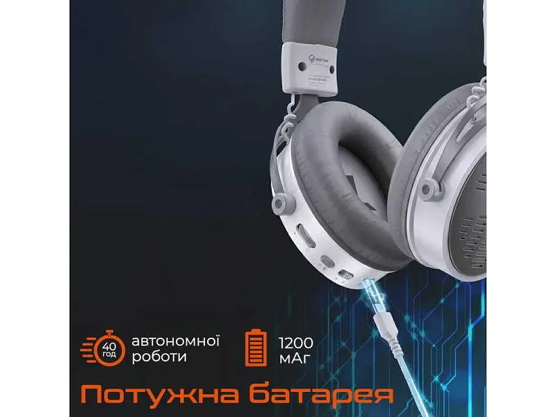 Навушники з мікрофоном Meetion BTH013 White (MT-BTH013-B) - фото 5