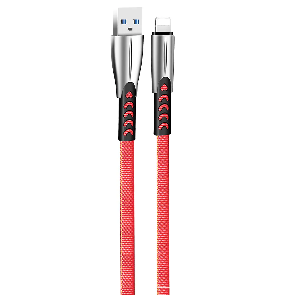 Кабель ColorWay USB - Apple Lightning (zinc alloy) 2.4А 1 м червоний - фото 3