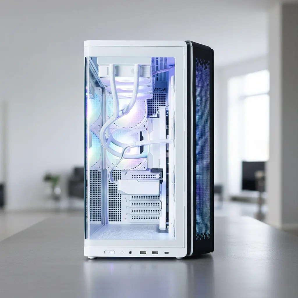 Корпус Zalman P60 из закаленного стекла без блока питания, белый (P60WHITE) - фото 3