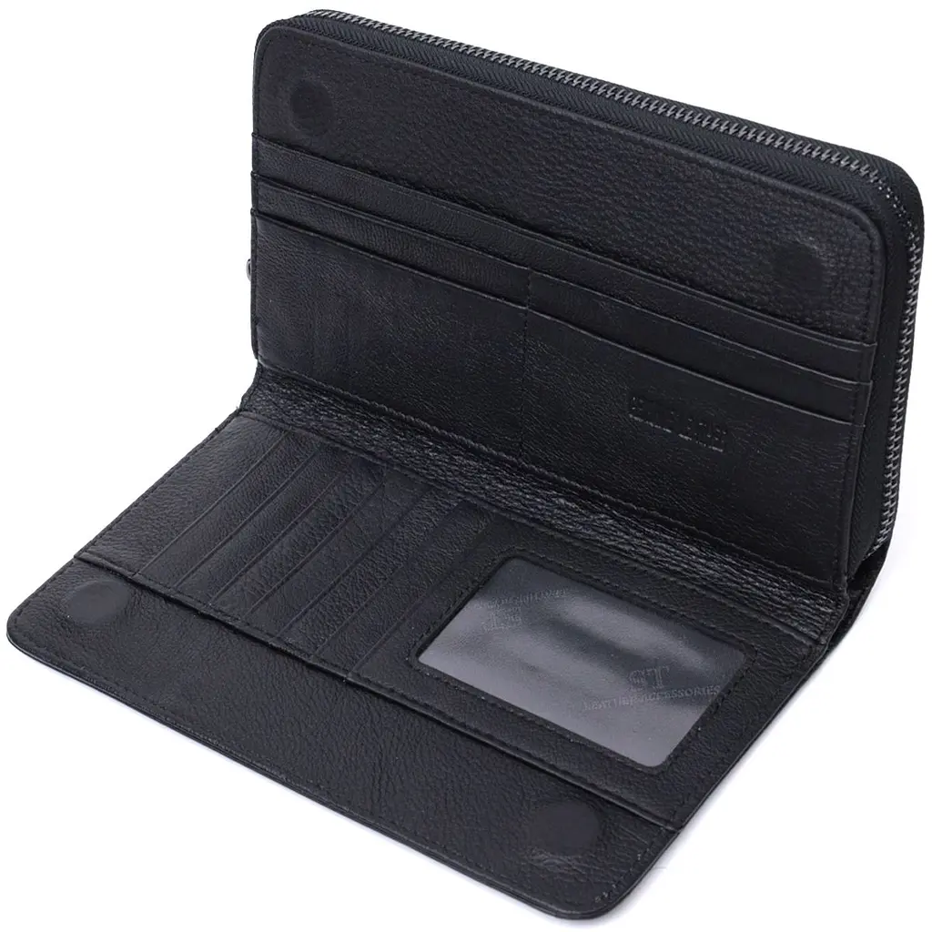 Чоловічий клатч із блоком для карт з натуральної шкіри ST Leather 22694 чорний - фото 6