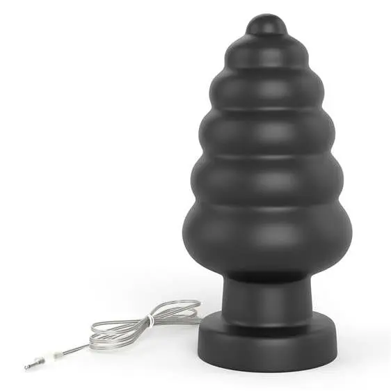 Вібруюча анальна пробка King-Sized чорна 18см - фото 4