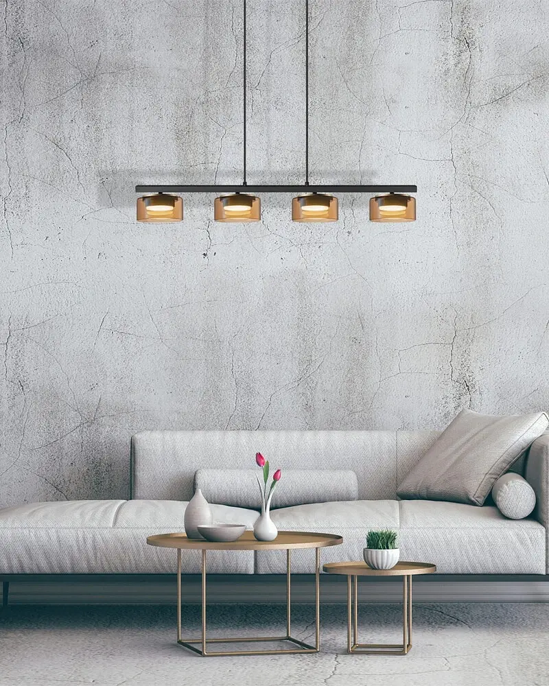 Подвесной светильник, люстра Goldlux 331311 Ofelia GX53 4x6W 4000K 660Lm IP20 янтарный - фото 3