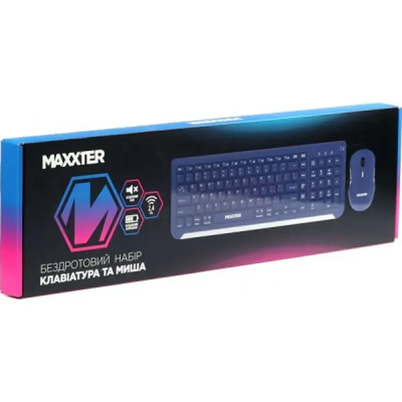 Комплект Maxxter KMS-WCM-01BL-UA Wireless UA Blue (KMS-WCM-01BL-UA) - фото 5
