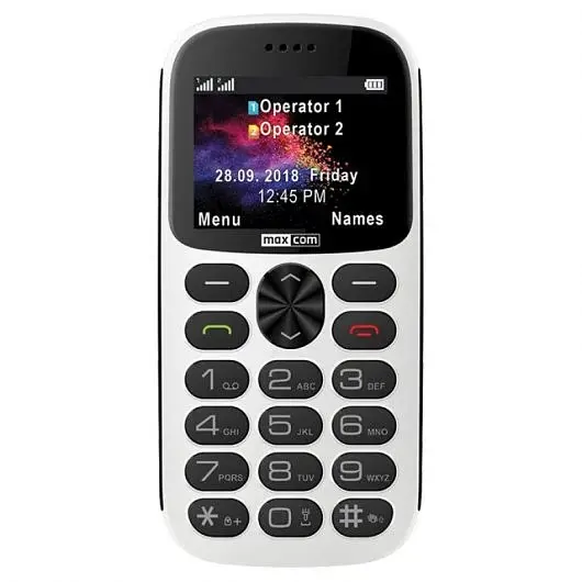 Телефон кнопочный Maxcom MM471 с док станцией белый - фото 4