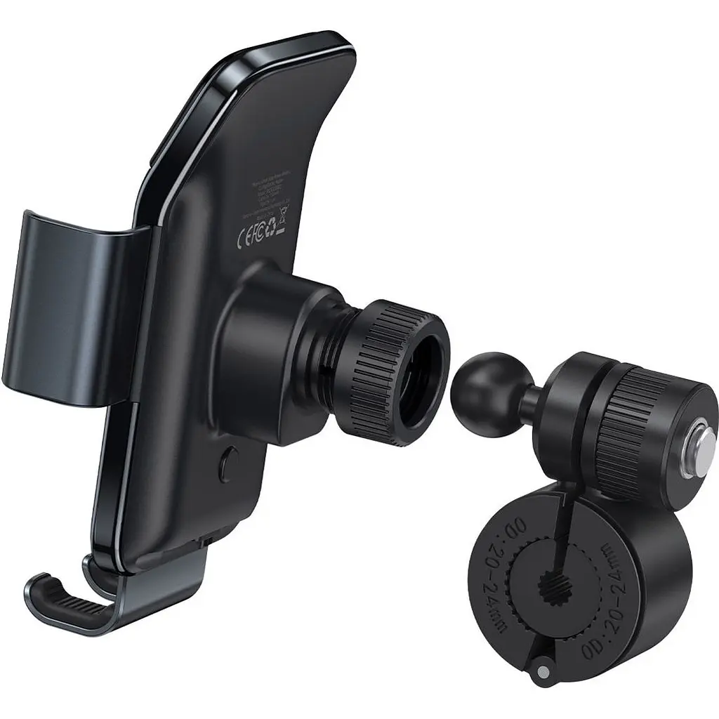 Автотримач із бездротовою зарядкою Baseus Smart Solar Power Wireless Cycling Electric Holder Black (SUZG010001) [85330] - фото 5