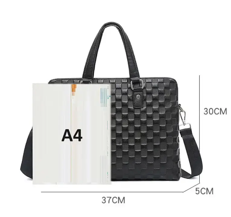 Сумка ділова чоловіча шкіряна для документів А4 чорна 1600 - фото 6
