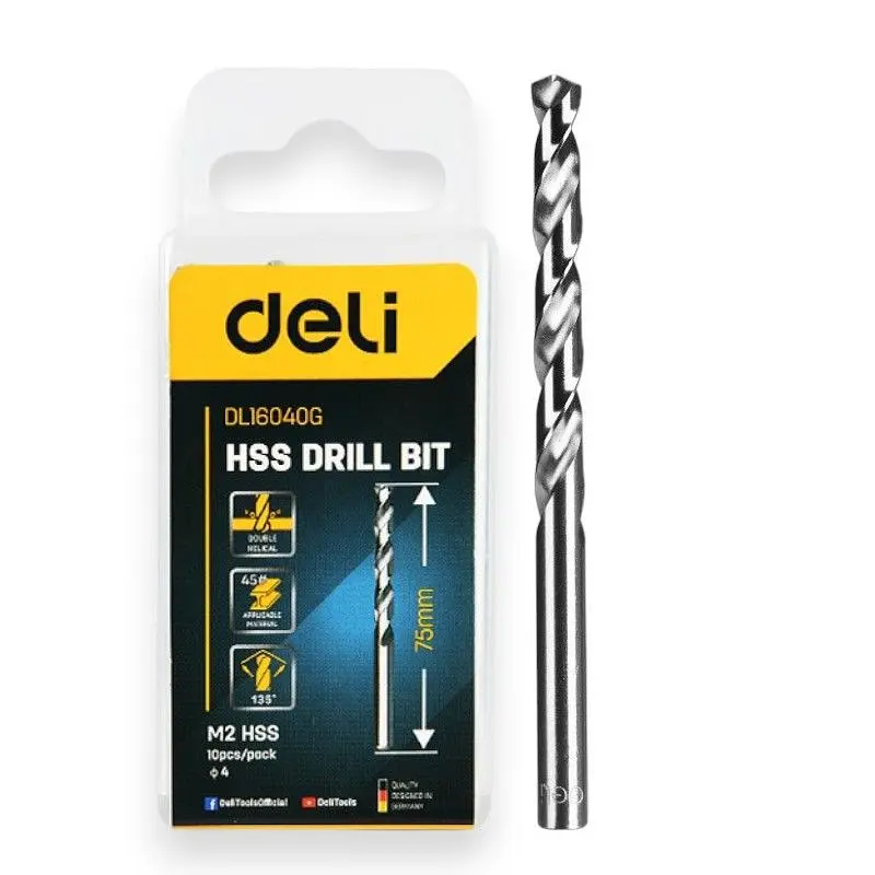 Свердло Hss D4 мм Deli EDL16040G