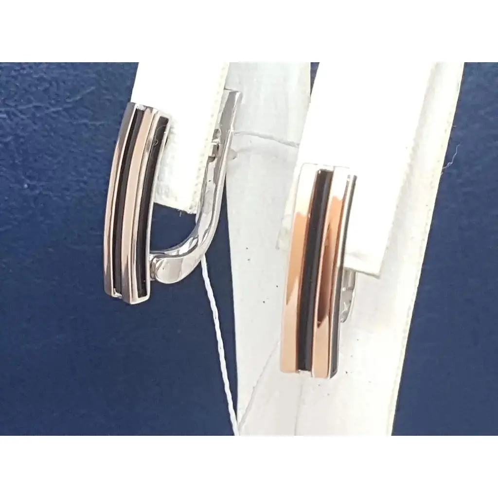 Срібні сережки Поліна з емаллю та позолотою. НЕАПОЛЬ - фото 3