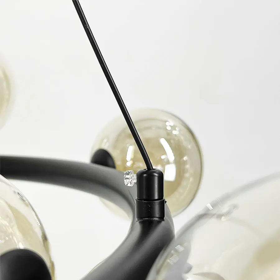 Кольцевая люстра с 15 двойными плафонами Ø 75 см Ст. SG 48/15 BK+CL+WT | Line F - фото 4