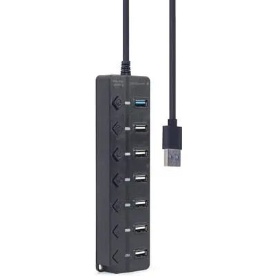 Концентратор Gembird 7 ports (1xUSB3.1+6xUSB2.0) switch black (UHB-U3P1U2P6P-01) - фото 4