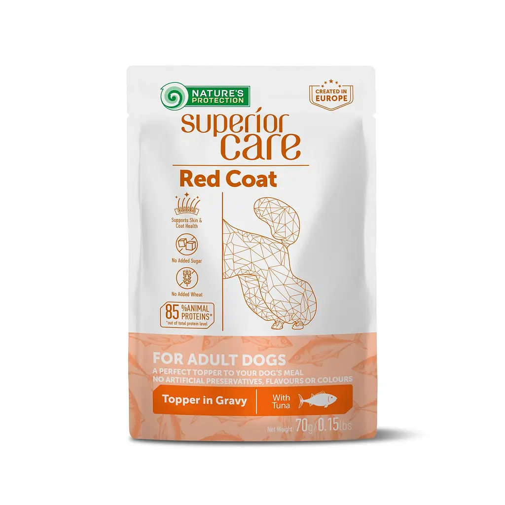 NATURE'S PROTECTION Red Coat Adult All Breed Dogs with Tuna, вологий корм з тунцем для собак усіх порід, 70г