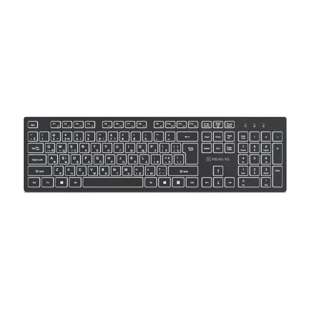 Клавіатура REAL-EL RK-725W Wireless/Bluetooth Black (EL123100061)