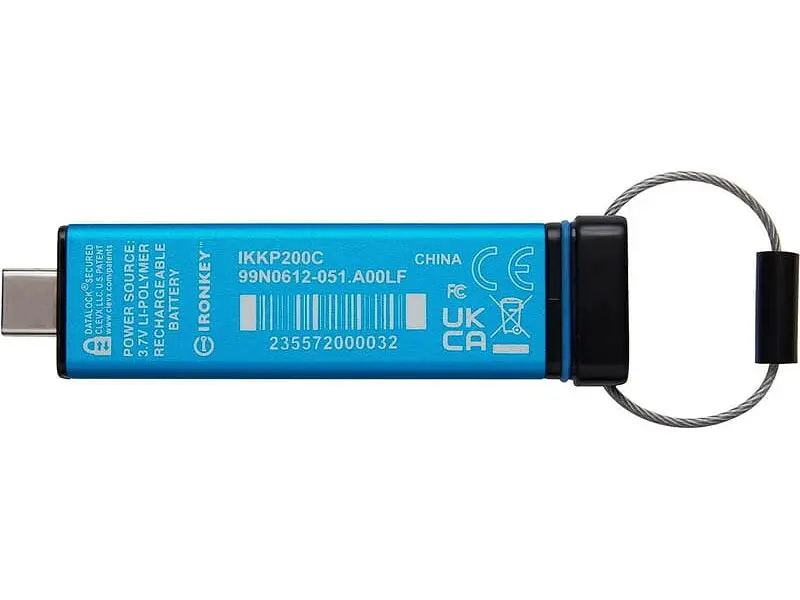 Флешка Kingston 128 GB IronKey Keypad Blue USB 3.2 (IKKP200C/128GB) - фото 5
