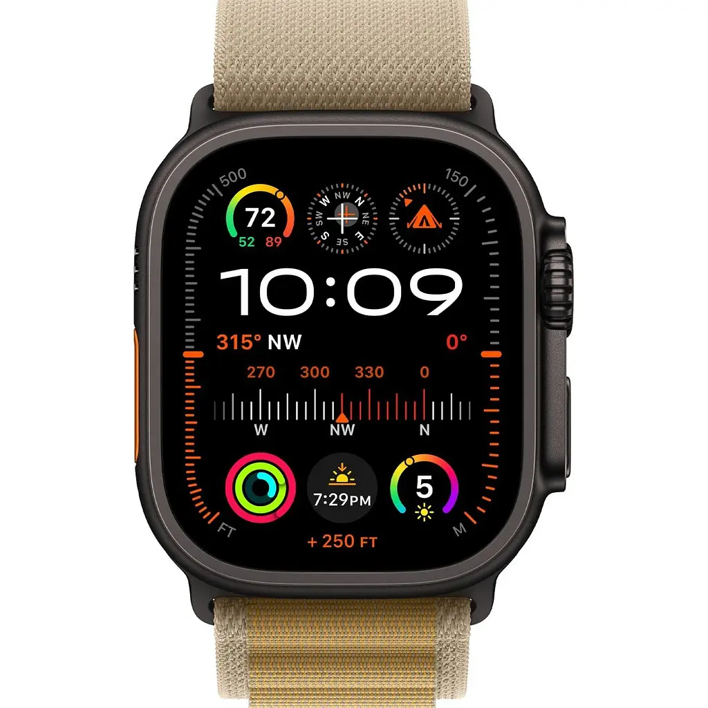 Смарт-часы Apple Watch Ultra 2 49mm Black Titanium Case with Tan Alpine Loop Small (MYTF3+MYQ03) [114896] - фото 2
