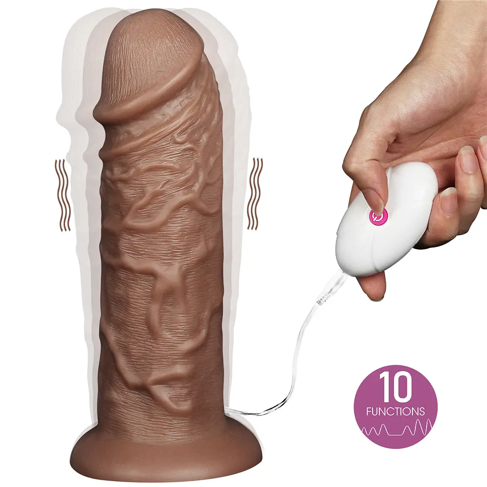 Реалістичний вібратор King-Sized коричневий LoveToy - фото 4