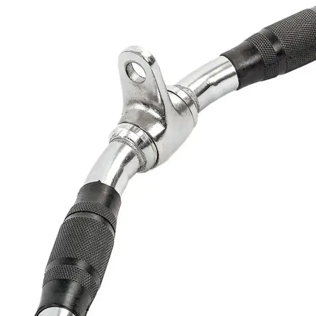 Ручка для верхньої тяги York Fitness 70см W-подібна з гумовими рукоятками, хром - фото 7