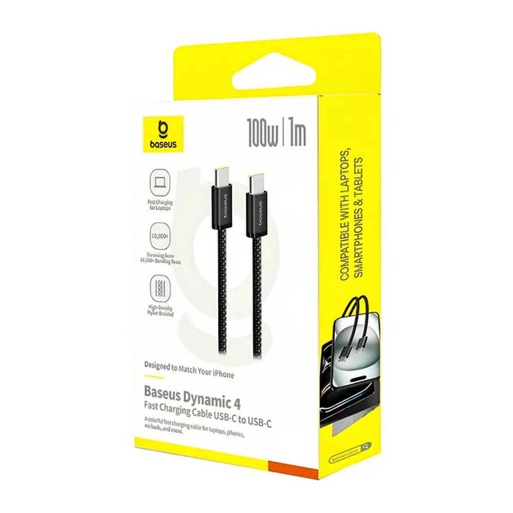 Кабель Baseus Dynamic 4 Fast Charging Data Cable Type-C to Type-C 100W 1m Black - фото 2