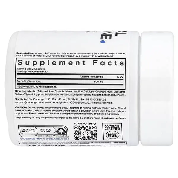 Глутатіон Liposomal Glutathione 60 Capsules Codeage vit0006142 - фото 2