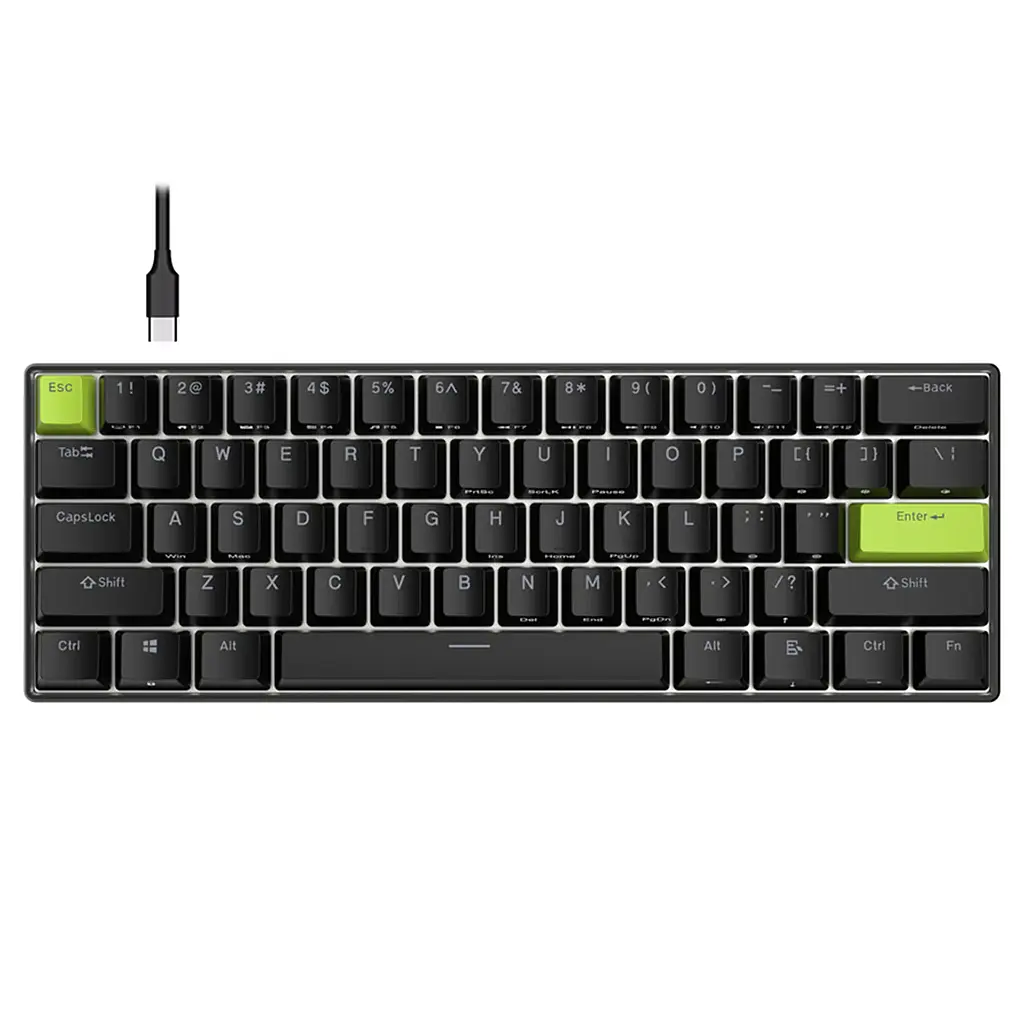 Ігрова магнітна дротова клавіатура Royal Kludge RK C61 / Mint Switch / Black - фото 9