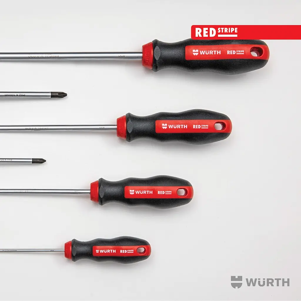 Набір викруток Wurth Red Stripe шліц+РН, круглий стрижень 6шт(575194227) - фото 4