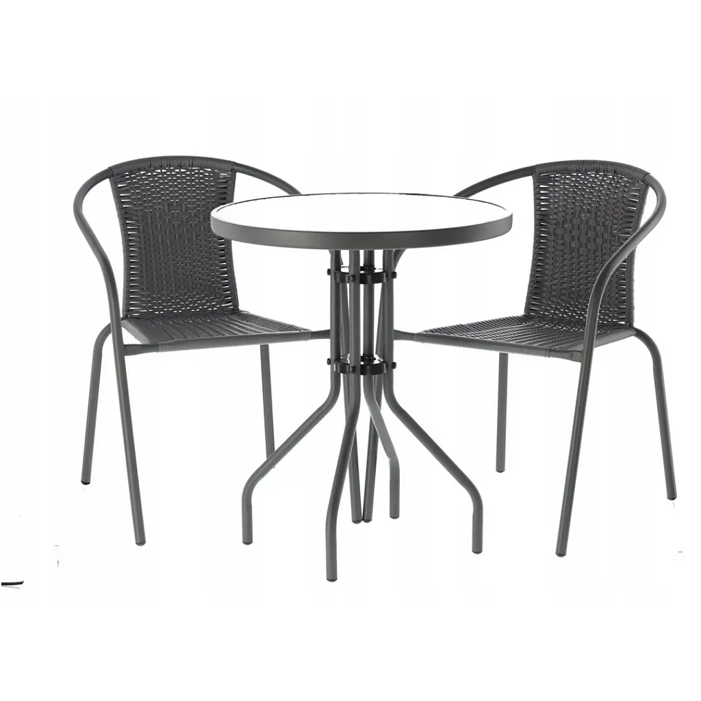 Садові меблі Chomik Bistro New стіл та 2 стільці сірий - фото 6
