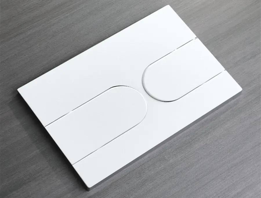 Панель змиву Koer KT-0604-03 240x160x10mm пластикова, кнопка закруглена KR5322, Білий - фото 4
