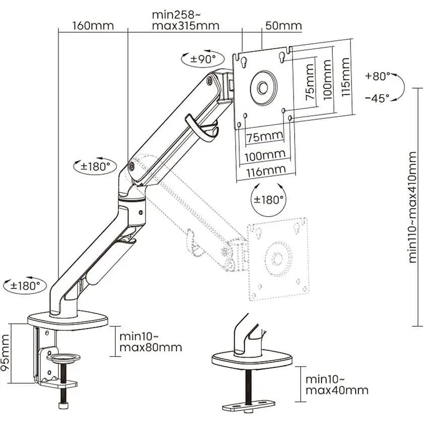 Кронштейн для монітора OfficePro MA421S - фото 5