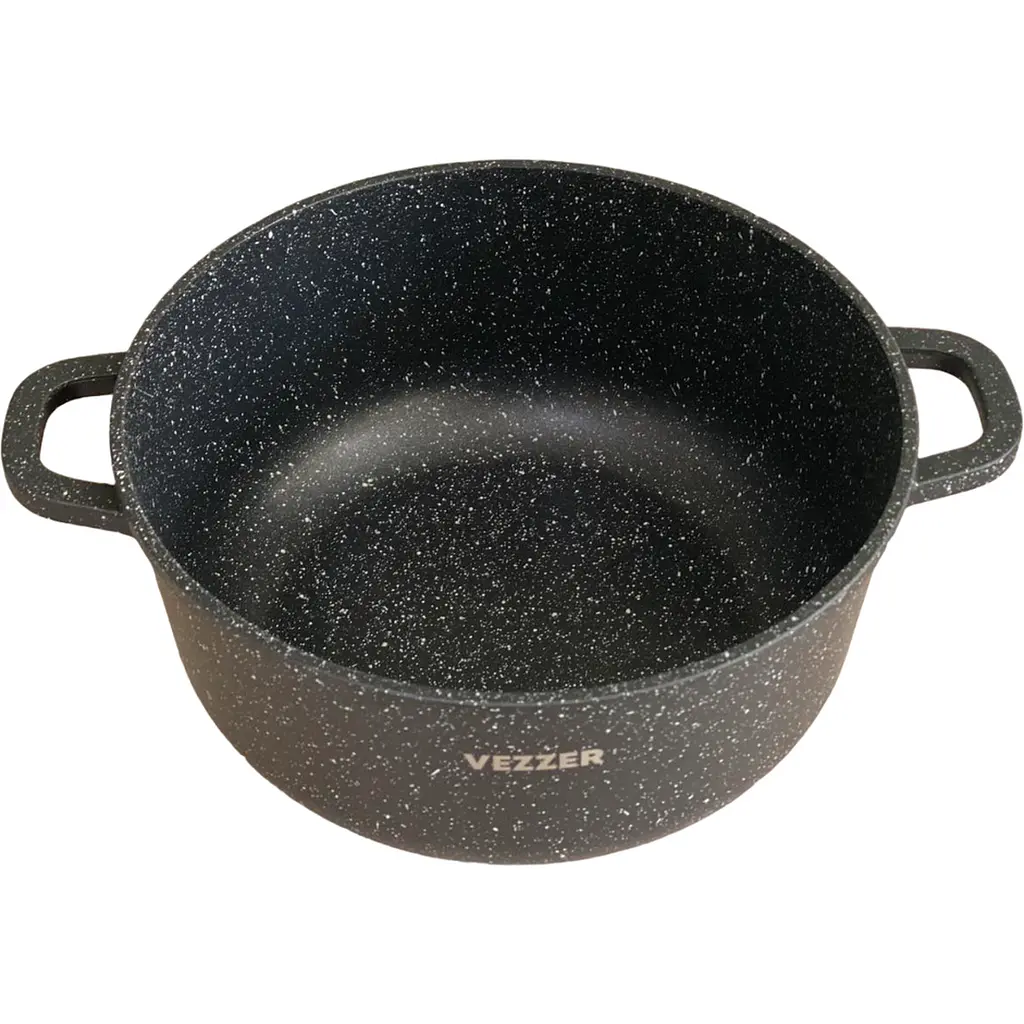 Каструля Vezzer з кришкою та силіконовими накладками на ручки 24 см 4.5 л чорна (VZ8006) - фото 2