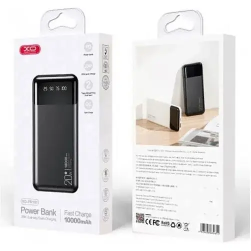 Портативна батарея XO PR191 10000mAh 20W fast charging чорна PR191 - фото 2