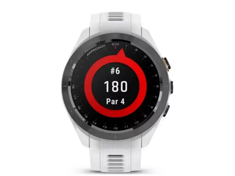 Смарт-годинник Garmin Approach S70 42mm B. Ceramic Bezel with White S. Band (010-02746-00/10) - фото 3