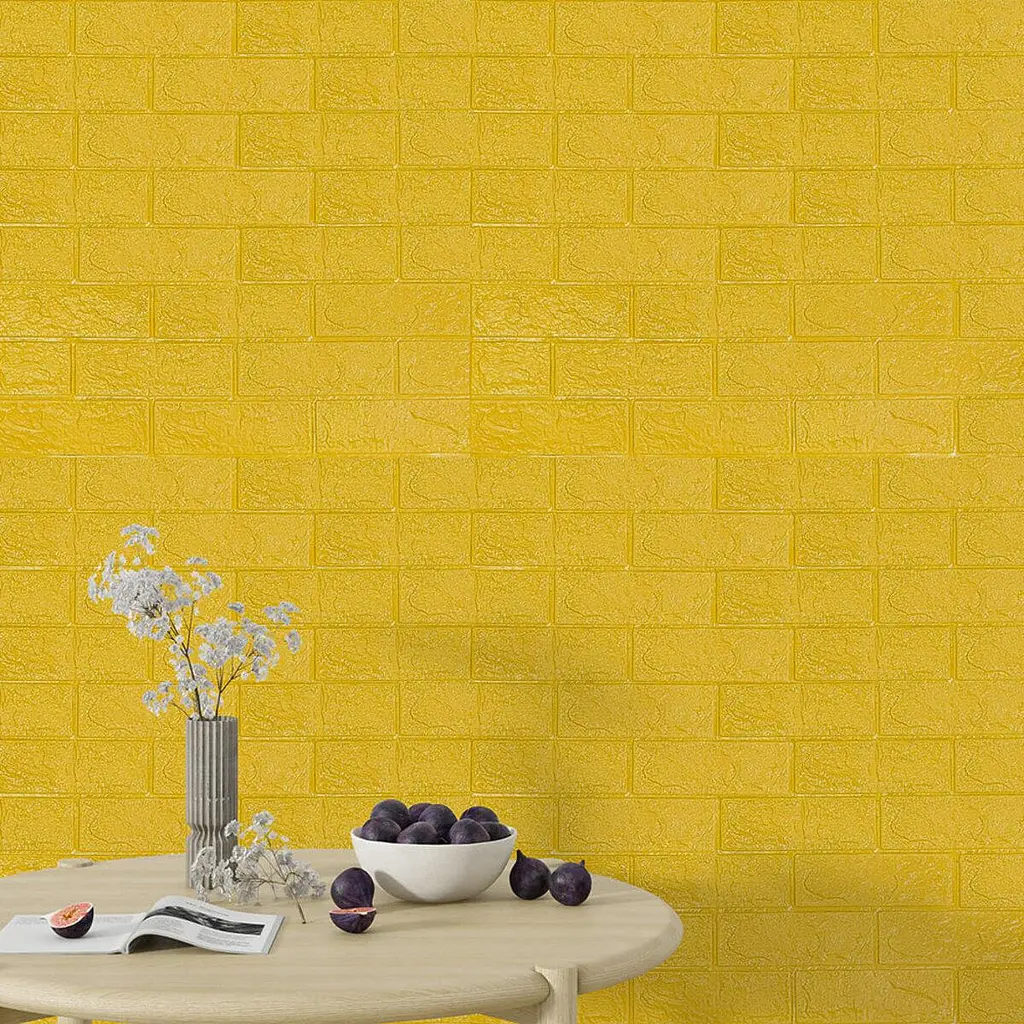 3D панель Sticker Wall самоклеюча 700х770х3мм цегла Жовта 010-3 SW-00001894 - фото 5