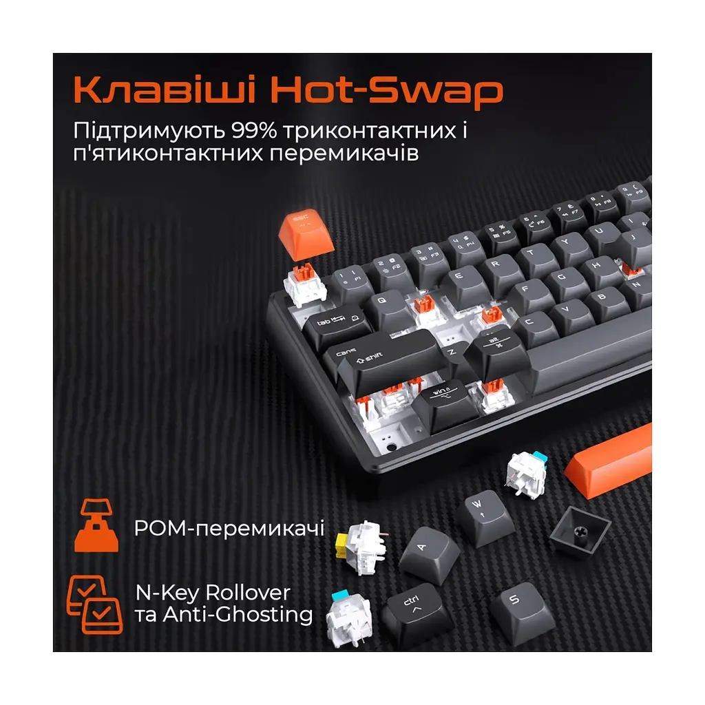Клавіатура Meetion MK14 Bluetooth/USB Type-C Black (MT-MK14-A-RUA) - фото 7