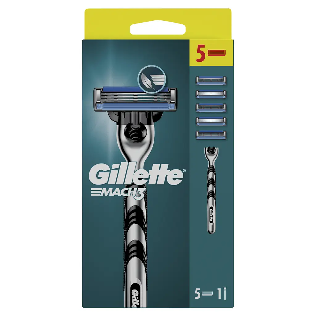 Станок для гоління чоловічий (бритва) Gillette Mach3 з 5 змінними картриджами - фото 2