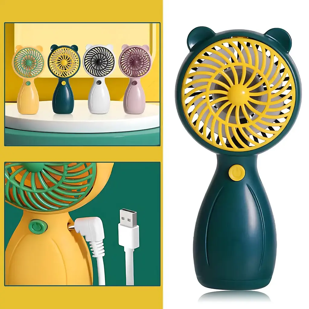 Портативний ручний вентилятор Handy Mini Fan JX-998 на акумуляторі з ручкою міні ветродуйка 2,5Вт Зелений - фото 2